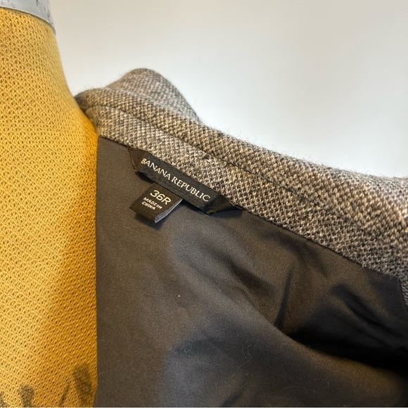 Banana Republic Grey Wool cotton blend slim fit blazer sports jacket lined - Picture 4 of 6